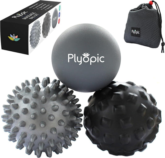 . Massage Ball Set – for Deep Tissue Muscle Massage, Myofascial Release, Trigger Points, Mobility, Plantar Fasciitis - Eliminate Muscle Tension & Tightness in Your Back Neck Foot