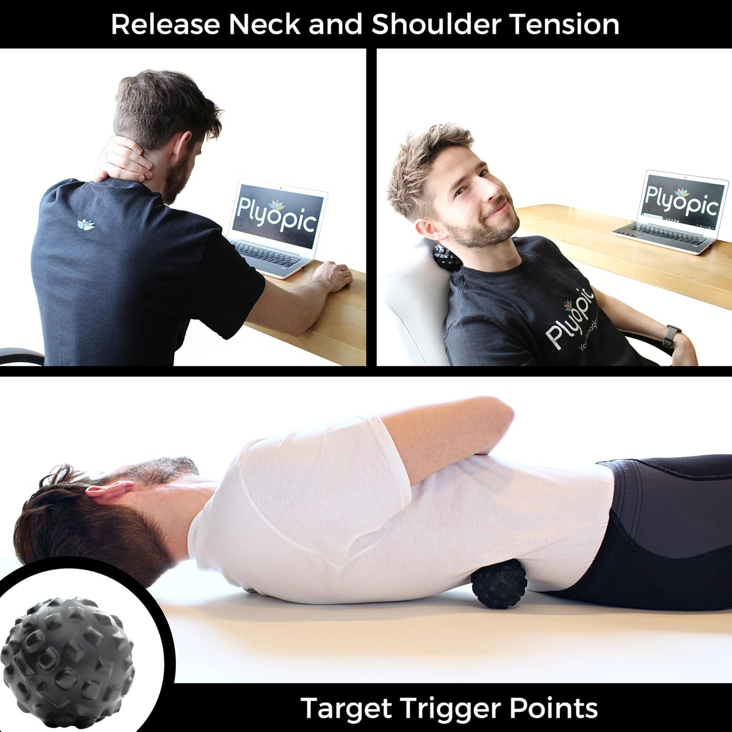 . Massage Ball Set – for Deep Tissue Muscle Massage, Myofascial Release, Trigger Points, Mobility, Plantar Fasciitis - Eliminate Muscle Tension & Tightness in Your Back Neck Foot