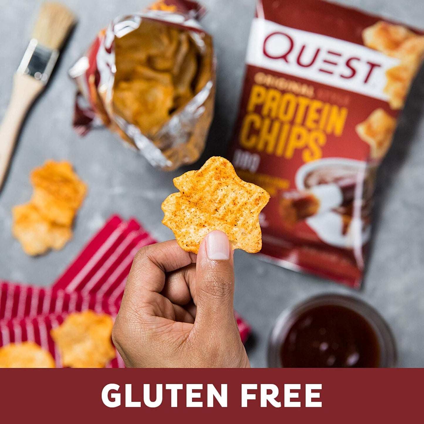 Quest Nutrition BBQ Protein Chips,19G Protein,4G Net Carb,Gluten Free,1.1 Oz,(Pack of 24)